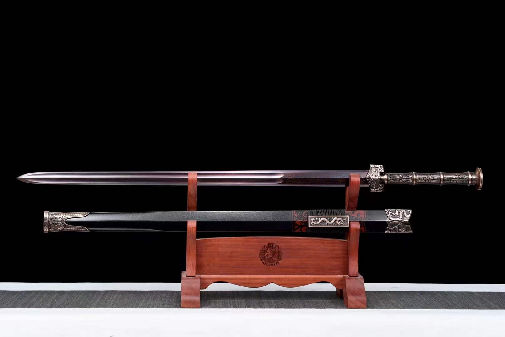 boxkatana Handmade Chinese Han Dynasty Çàë… Sword Damascus Steel Blade baking blue