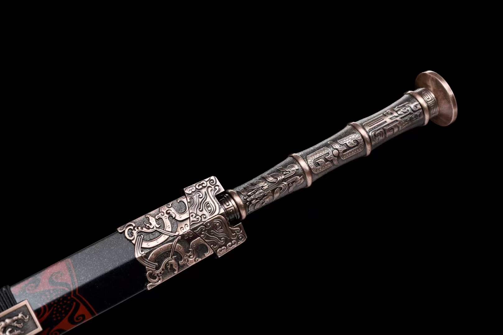 boxkatana Handmade Chinese Han Dynasty Çàë… Sword Damascus Steel Blade baking blue