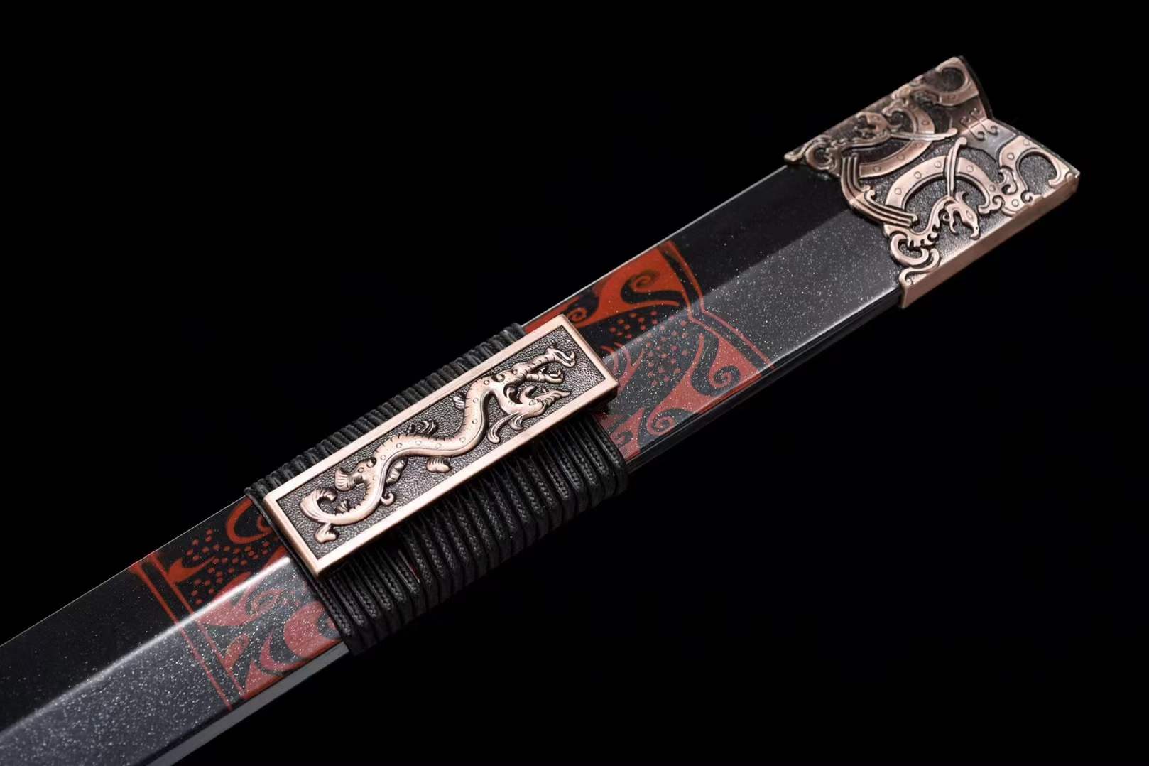 boxkatana Handmade Chinese Han Dynasty Çàë… Sword Damascus Steel Blade baking blue