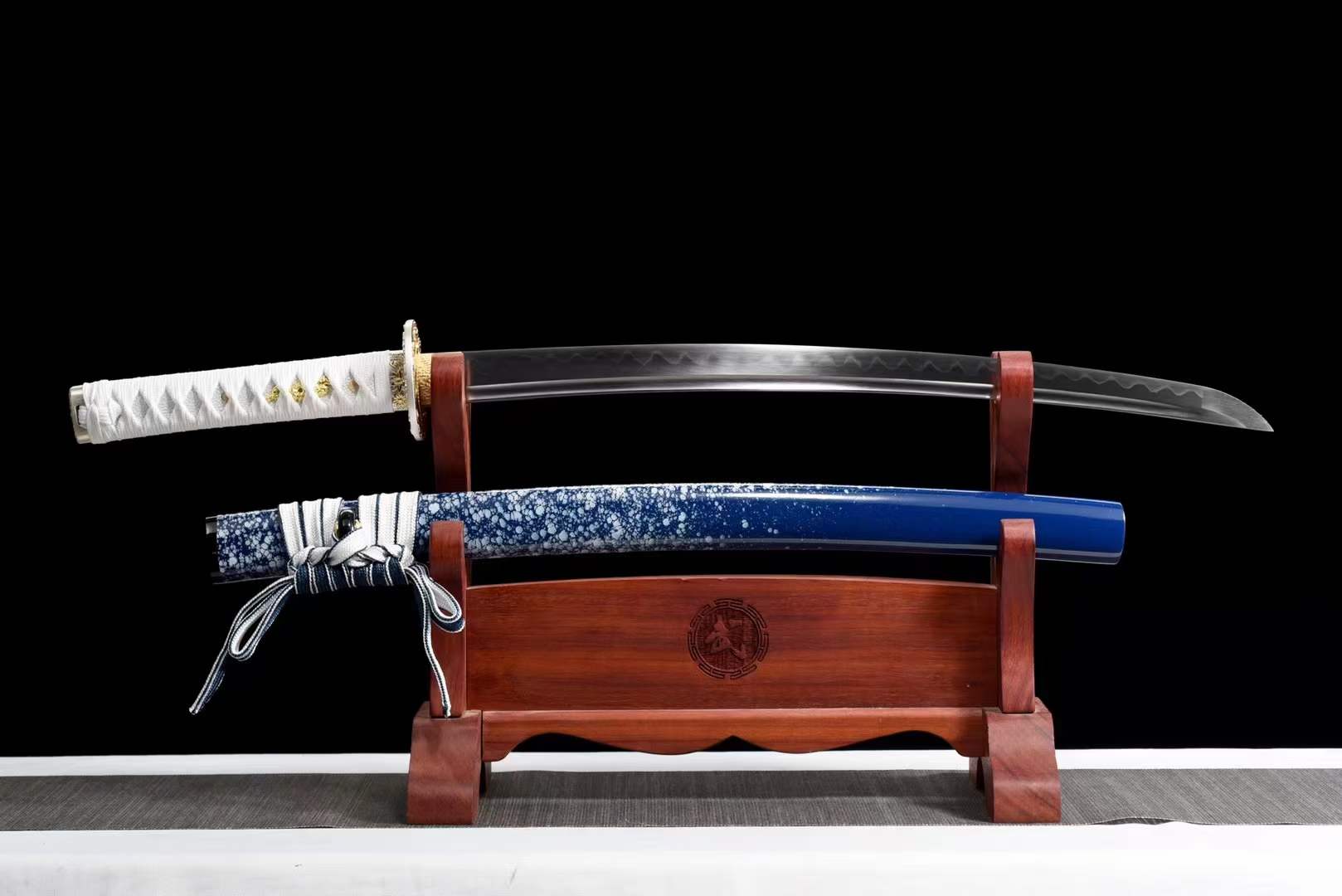 boxkatana Handmade Japanese Wakizashi Begonia Short Sword T10 burned edge