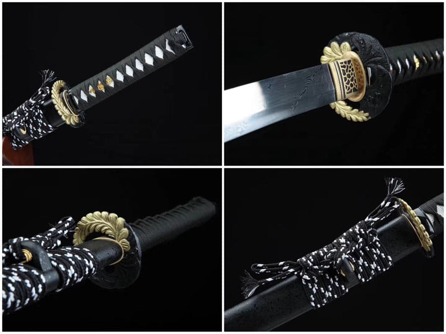 boxkatana Handmade Japanese Wakizashi Black Moon Damascus Steel
