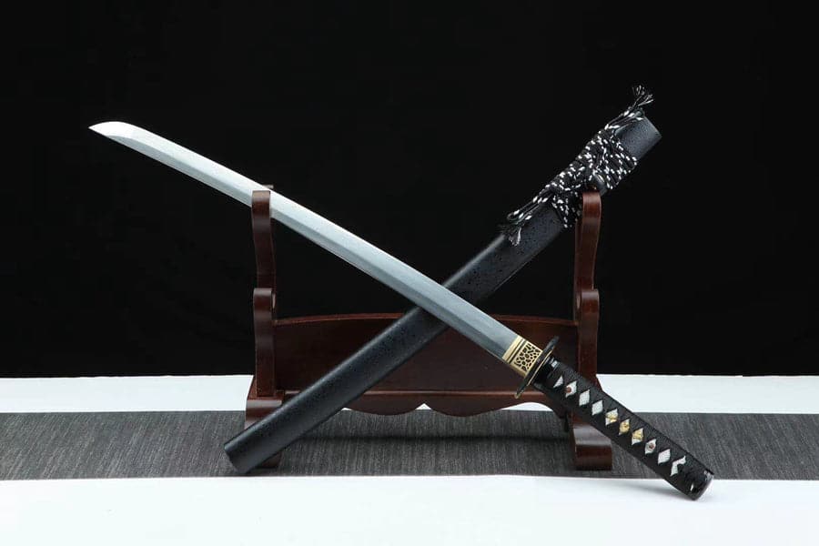 boxkatana Handmade Japanese Wakizashi Black Moon Damascus Steel