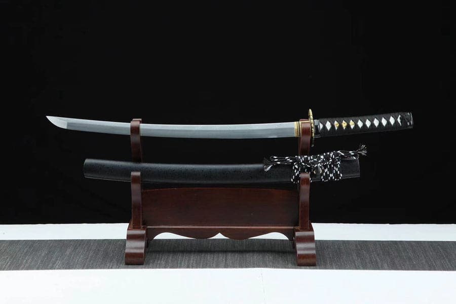 boxkatana Handmade Japanese Wakizashi Black Moon Damascus Steel