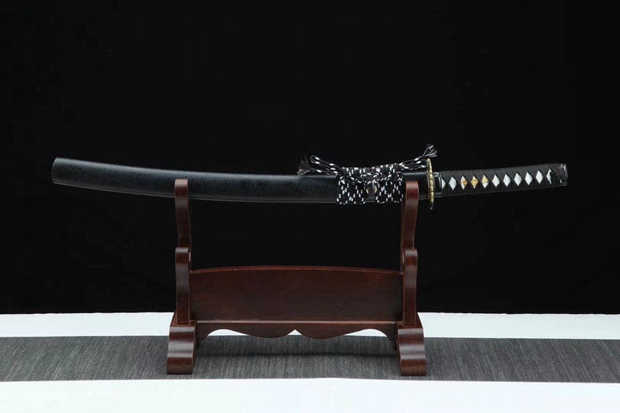 boxkatana Handmade Japanese Wakizashi Black Moon Damascus Steel