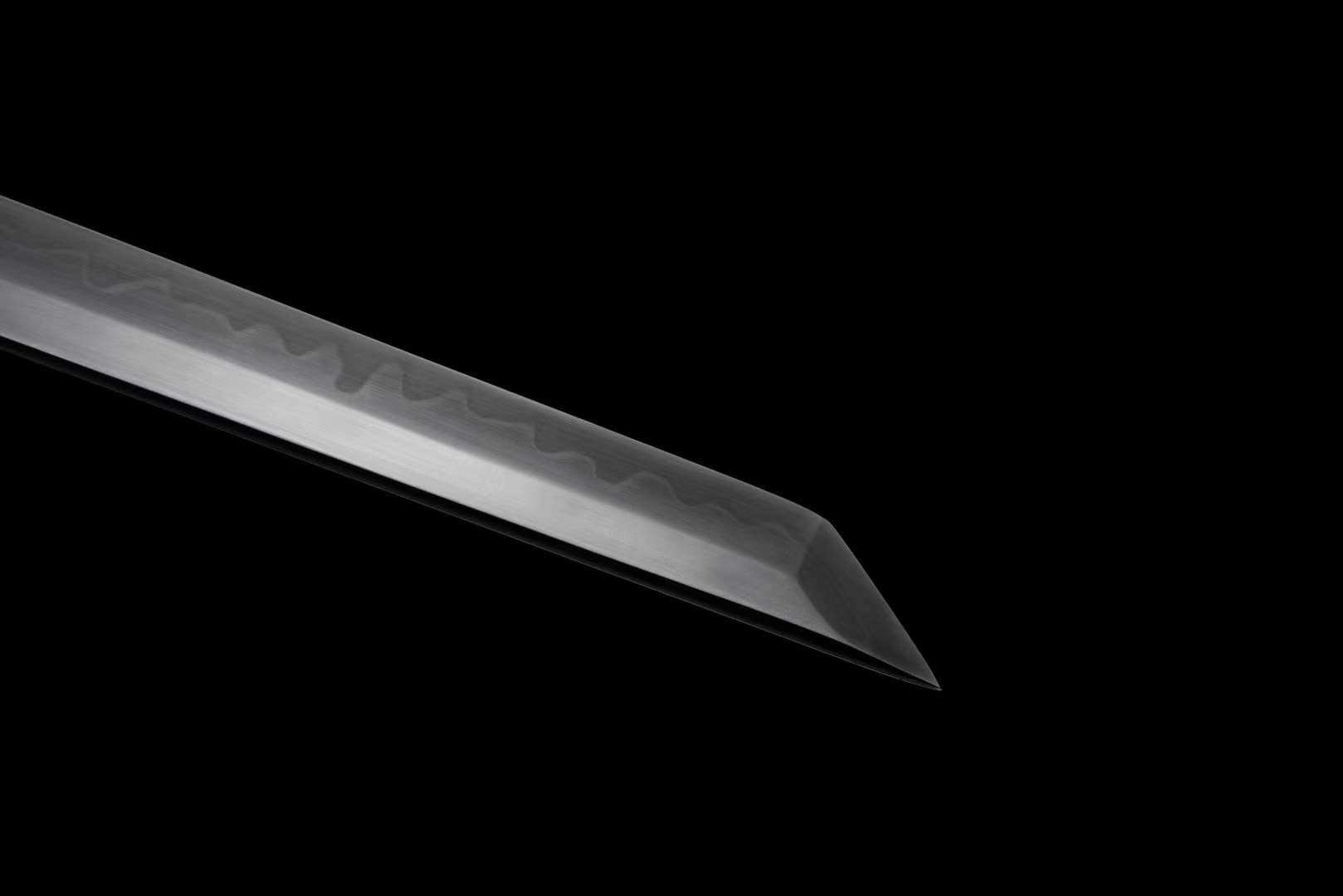 boxkatana Handmade Japanese Wakizashi Green Steel Shadow T10 burned edge