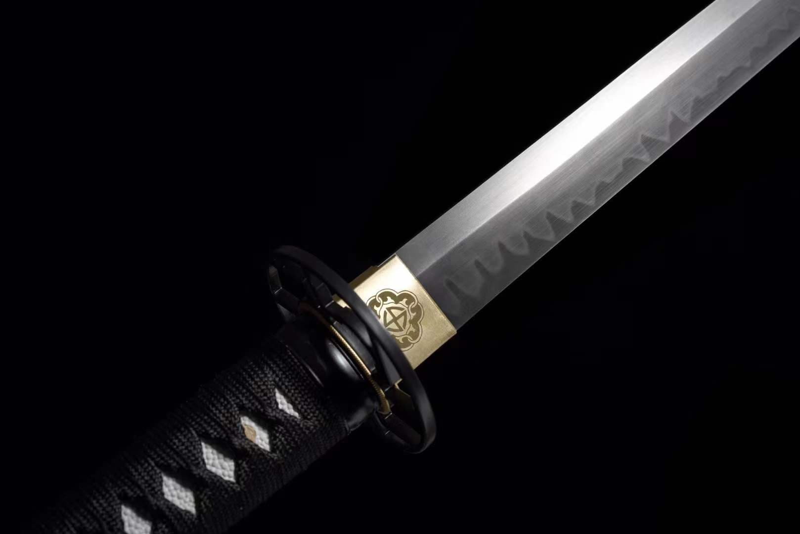 boxkatana Handmade Japanese Wakizashi Green Steel Shadow T10 burned edge