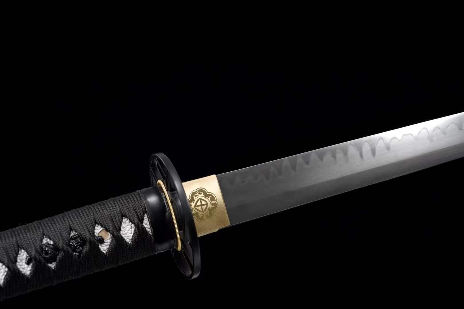 boxkatana Handmade Japanese Wakizashi Green Steel Shadow T10 burned edge