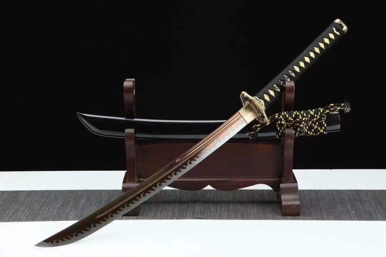 Short Blade Examples Hand Forged Japanese Wakizashi Viper Short Sword Baked Gold Blades ...