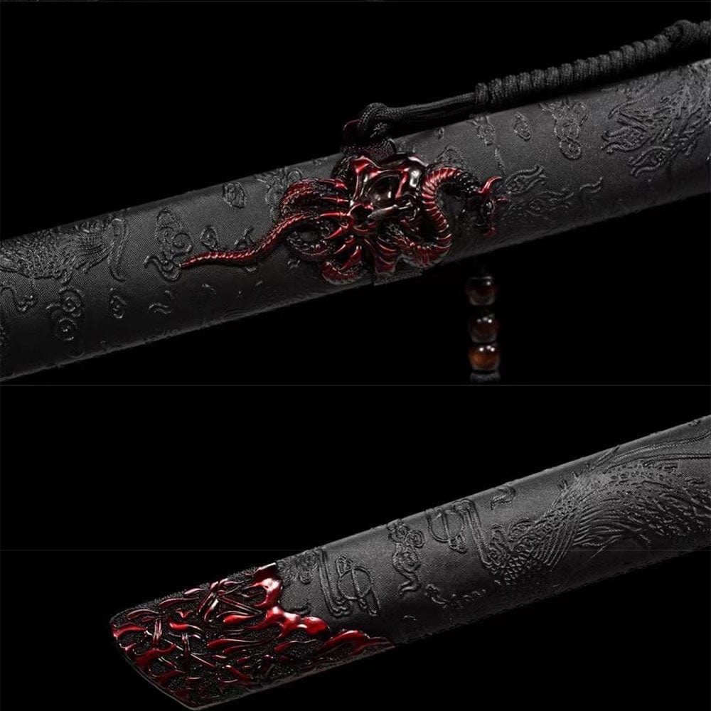 boxkatana Handmade Red Flame Chinese Sword