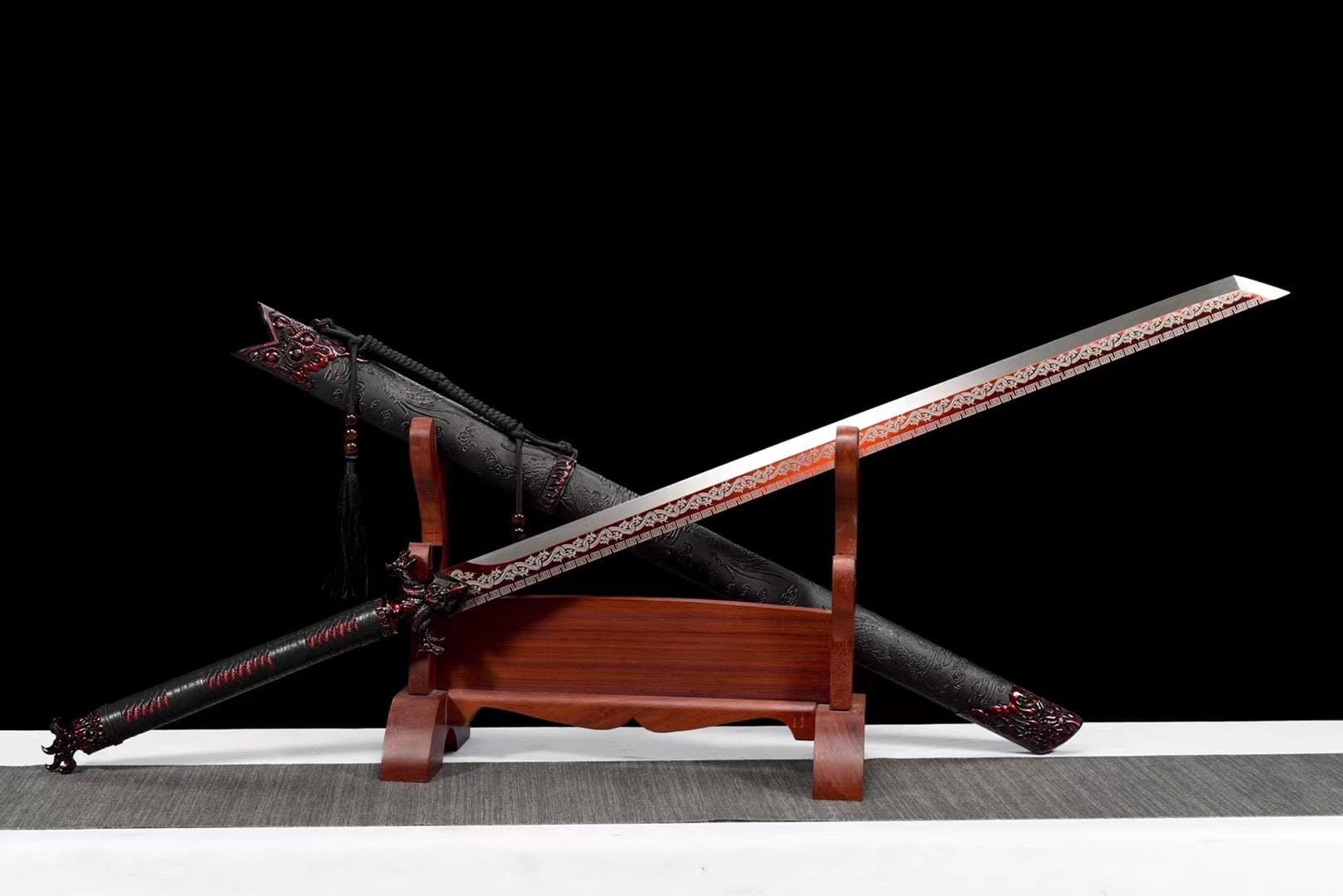 boxkatana Handmade Red Flame Chinese Sword