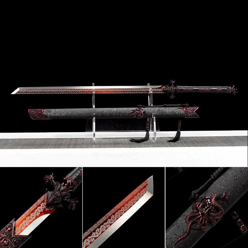 boxkatana Handmade Red Flame Chinese Sword