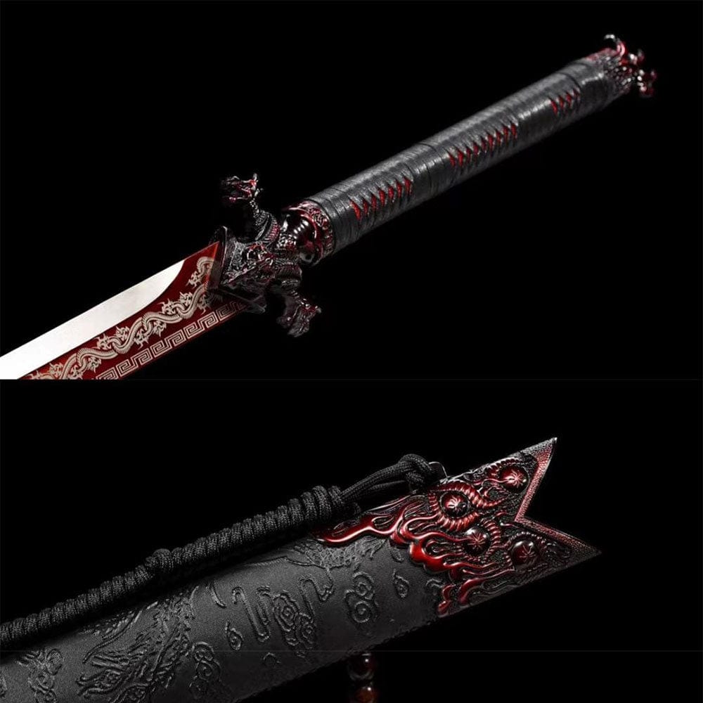 boxkatana Handmade Red Flame Chinese Sword
