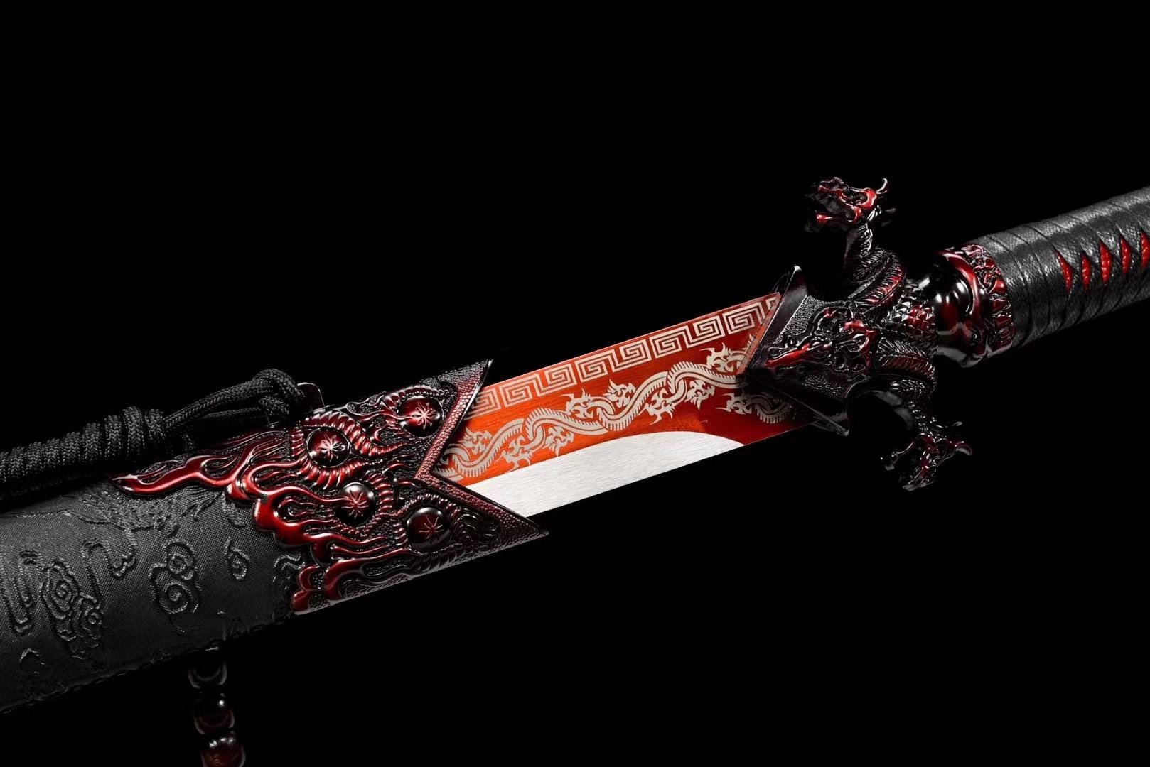 boxkatana Handmade Red Flame Chinese Sword