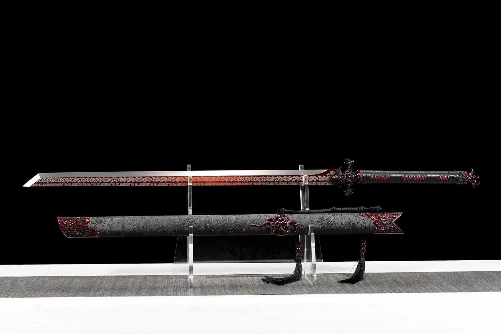 boxkatana Handmade Red Flame Chinese Sword