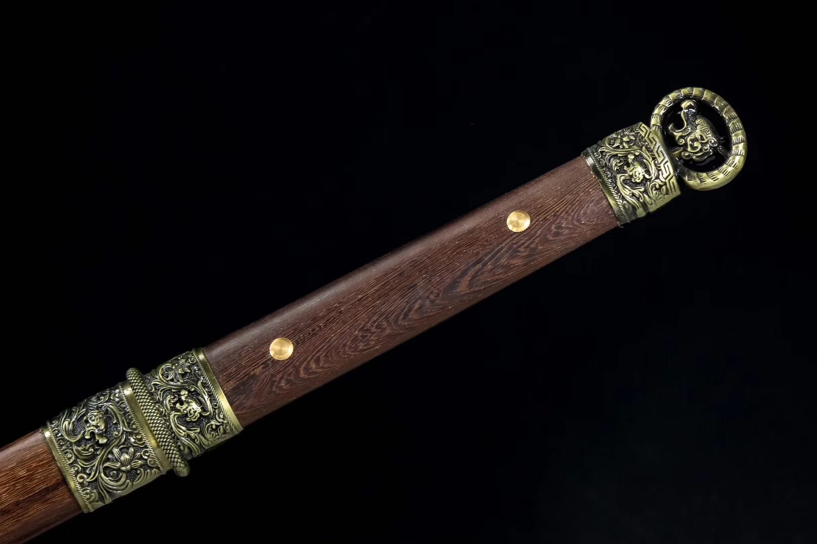 Tang dao,Hand Forged(Damascus steel blade,Rosewood,Alloy)Full tang - Chinese sword shop