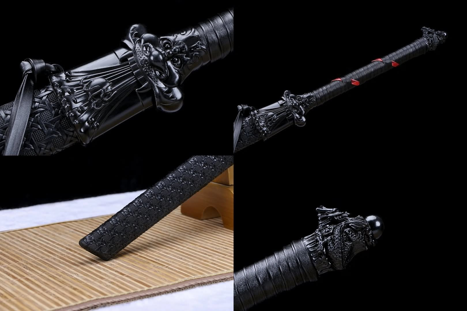 Hand Forged Long Tang dao,Forged high carbon steel blade,Leatherette scabbard