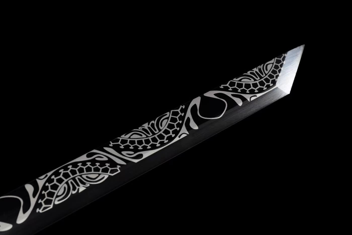 Dragon dao Sword Real,High Carbon Steel Black Blade,Alloy Fittings,LOONGSWORD