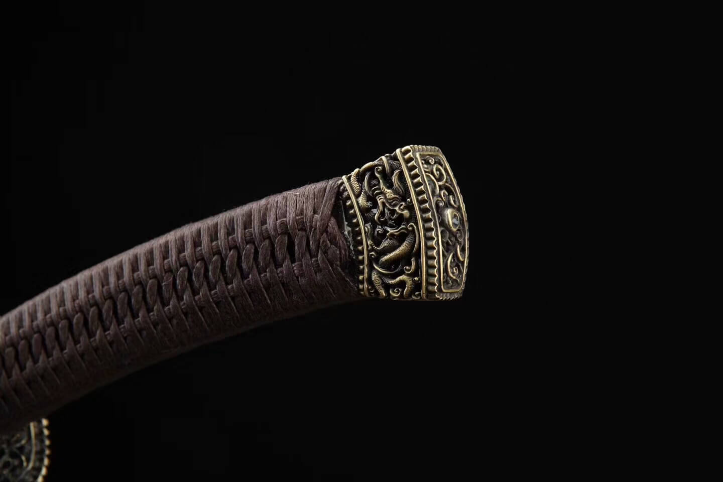 Qin Broadsword(Folded steel blade,Green skin Scabbard,Brass fitting)Length 37" - Chinese sword shop