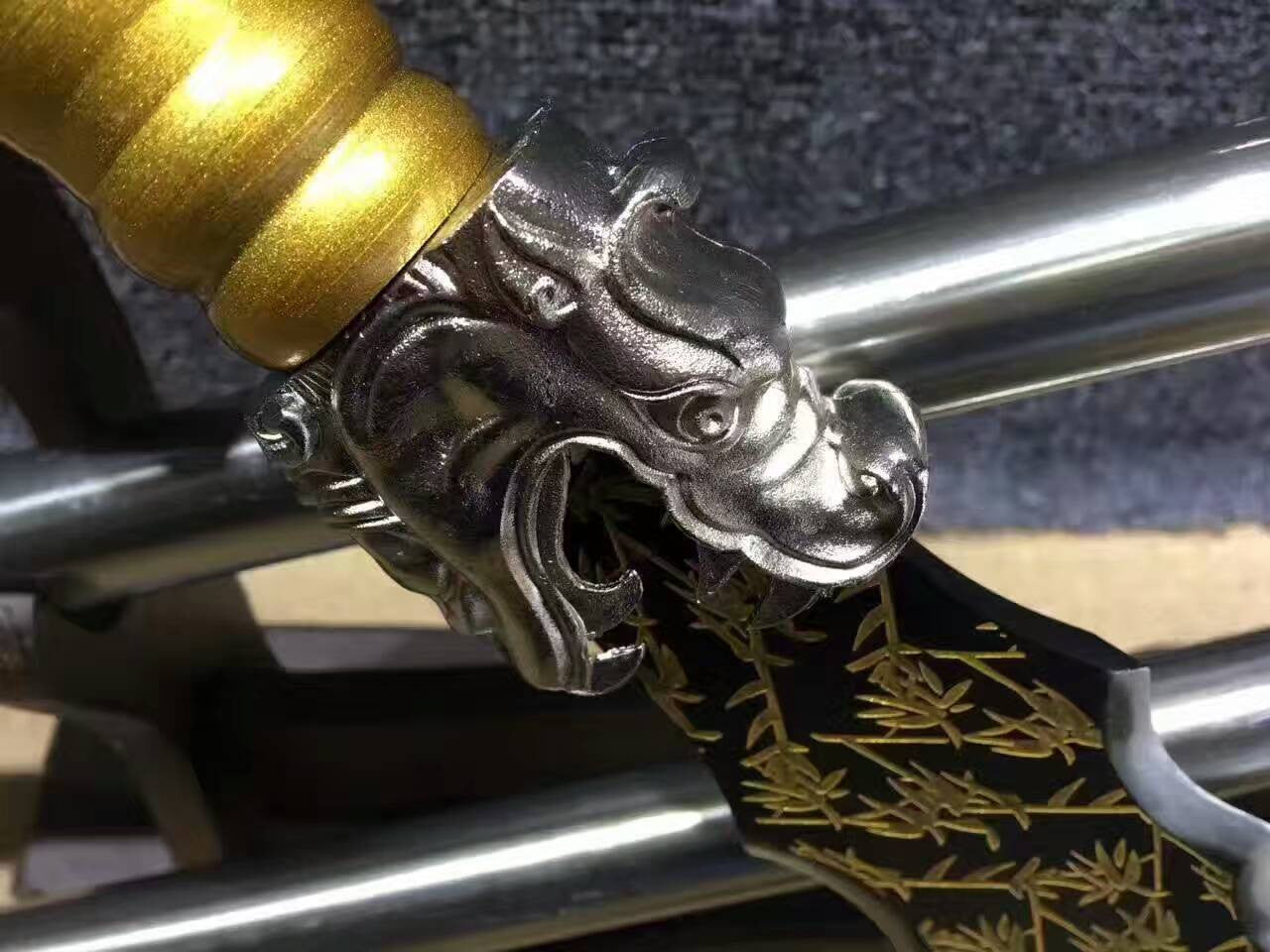 Dragon lance/Overlord Spear/High manganese steel Spearhead,Stainless steel rod,Length 78 inch - Chinese sword shop