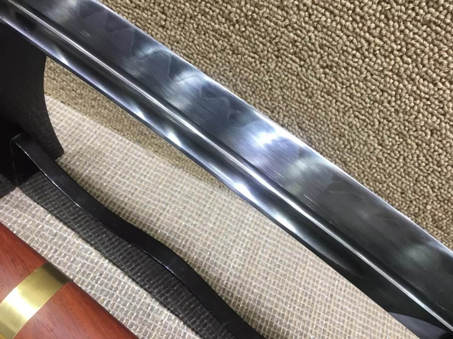 Horse chopping sword/T10 high carbon steel/Redwood,Brass/Full tang - Chinese sword shop