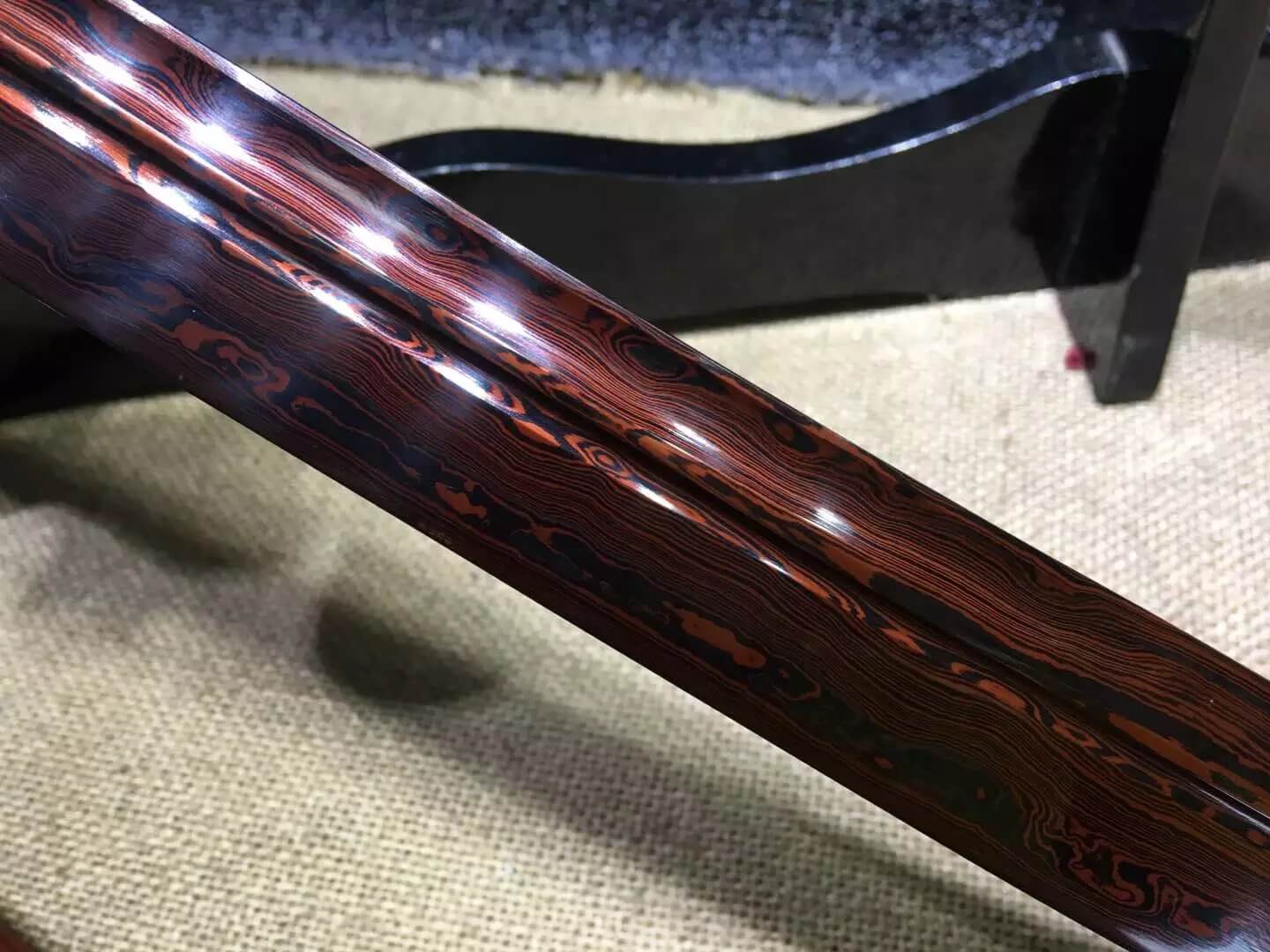 Broadsword,Damascus steel red blade,Red scabbard,Alloy fitting - Chinese sword shop