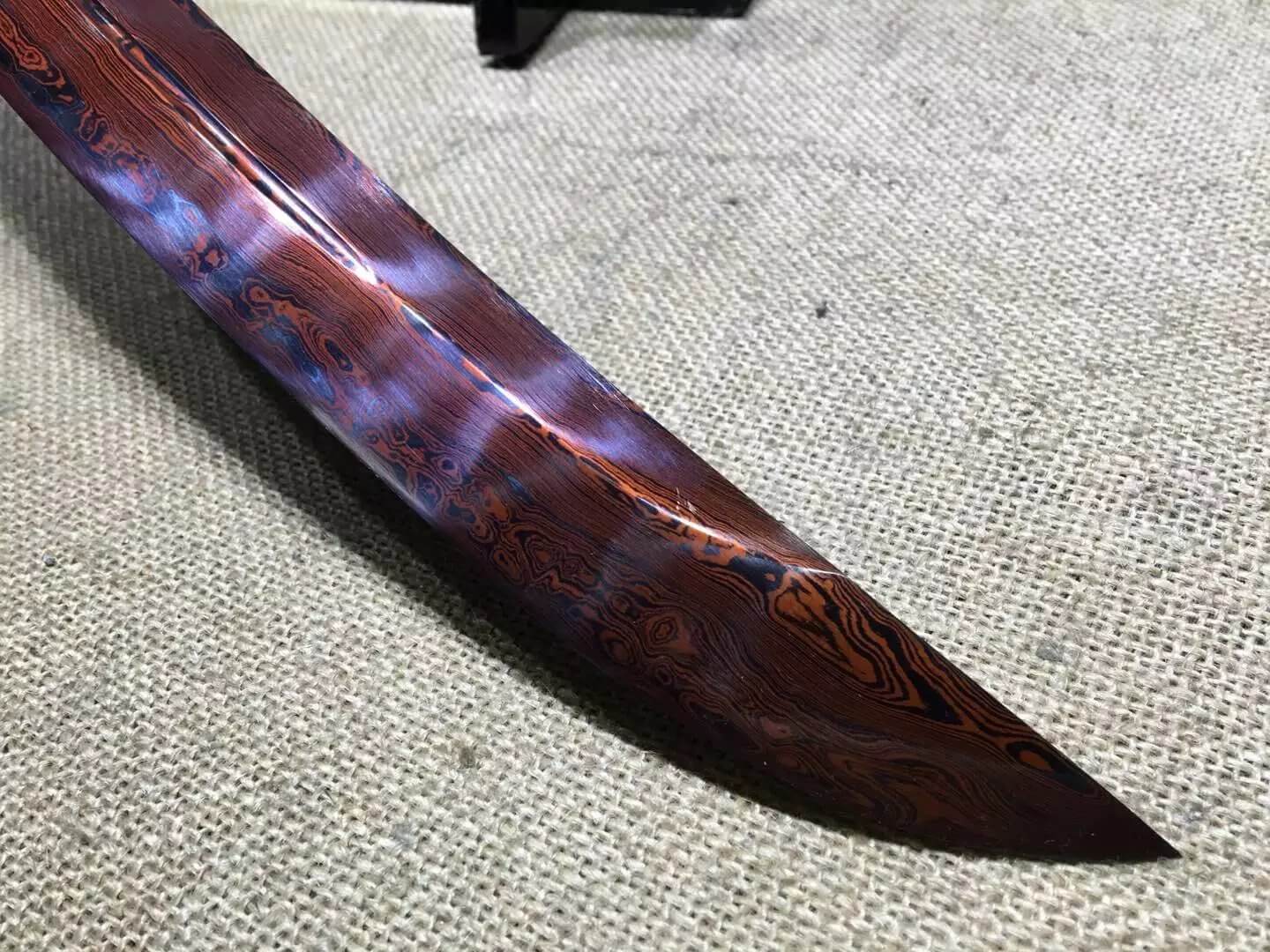 Broadsword,Damascus steel red blade,Red scabbard,Alloy fitting - Chinese sword shop