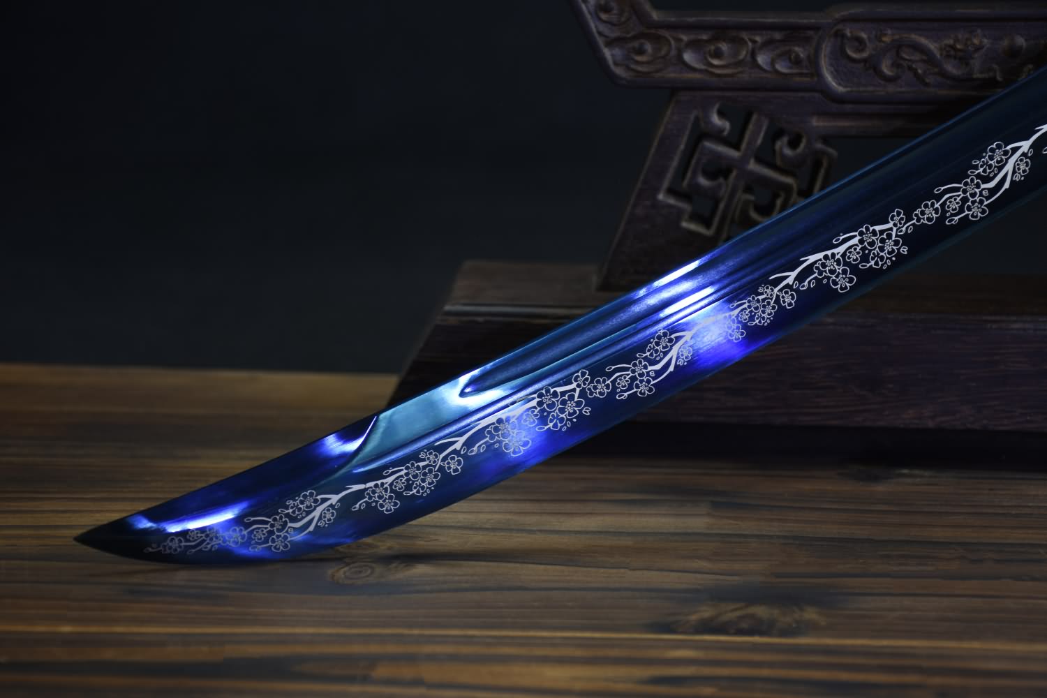 Qing dao sword,High carbon steel etch blade,Redwood,Alloy - Chinese sword shop