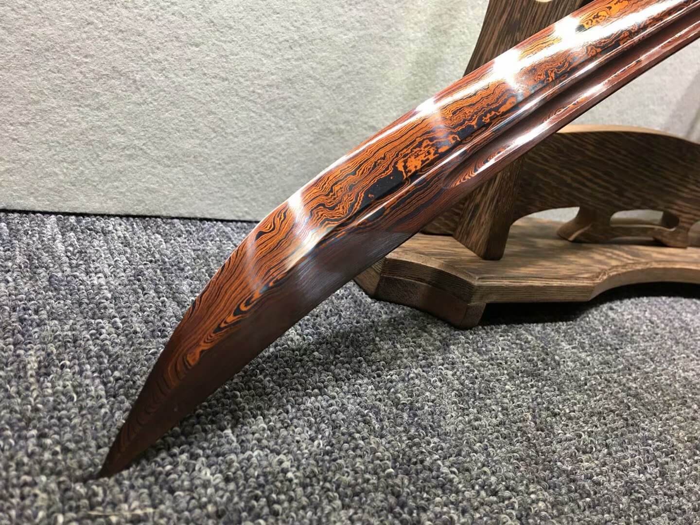 Qing sword,Hand Forged,Damascus steel blade,Redwood,Alloy - Chinese sword shop