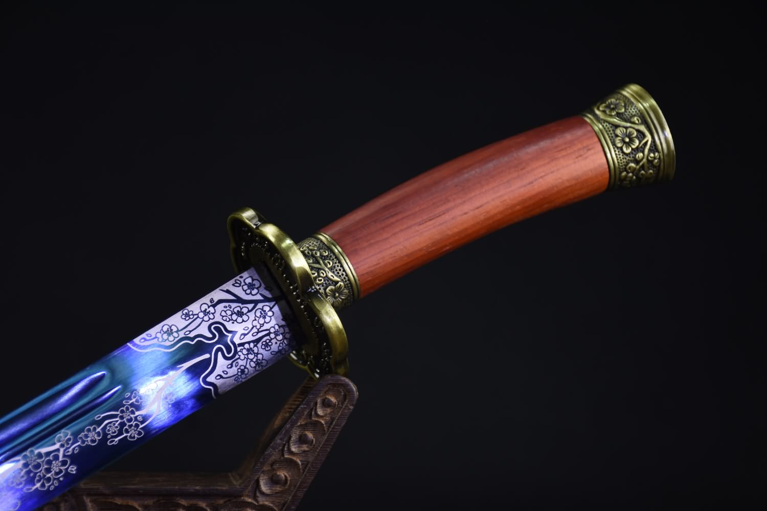 Qing dao sword,High carbon steel etch blade,Redwood,Alloy - Chinese sword shop