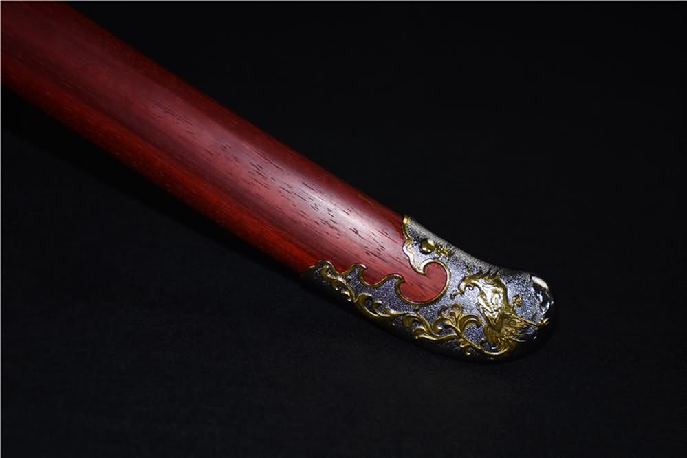 Qing dao sword,Damascus steel red blade,Redwood scabbard - Chinese sword shop