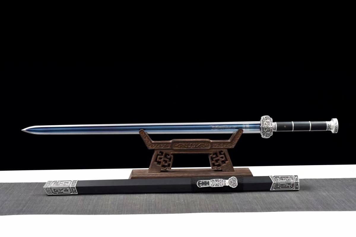 Hand Forged Ruyi jian,High carbon blue blade,Alloy fittings,Sword（1045 Carbon Steel）