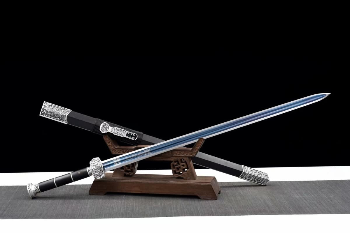 Hand Forged Ruyi jian,High carbon blue blade,Alloy fittings,Sword（1045 Carbon Steel）