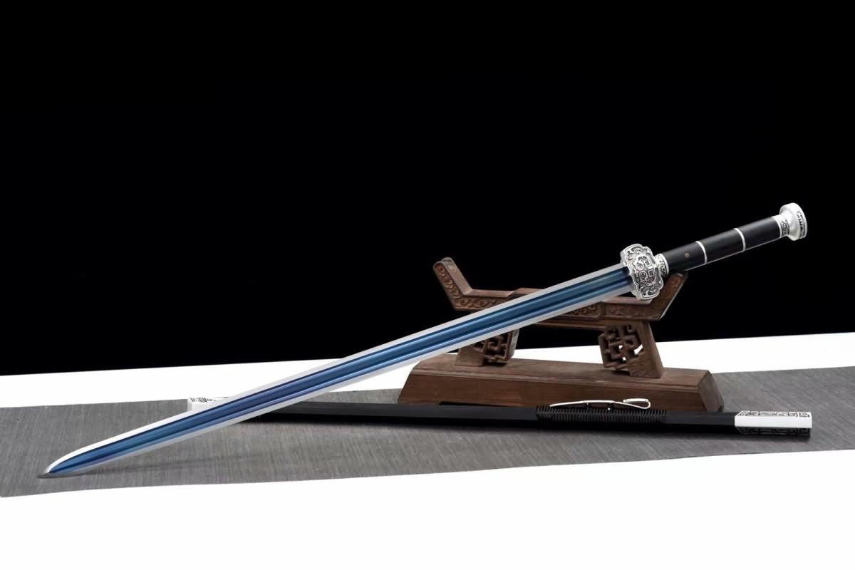 Hand Forged Ruyi jian,High carbon blue blade,Alloy fittings,Sword（1045 Carbon Steel）