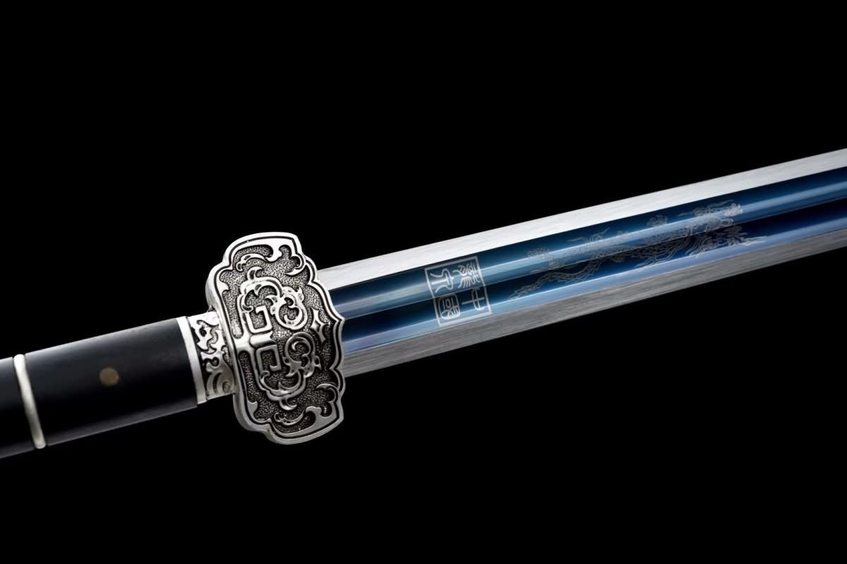Hand Forged Ruyi jian,High carbon blue blade,Alloy fittings,Sword（1045 Carbon Steel）