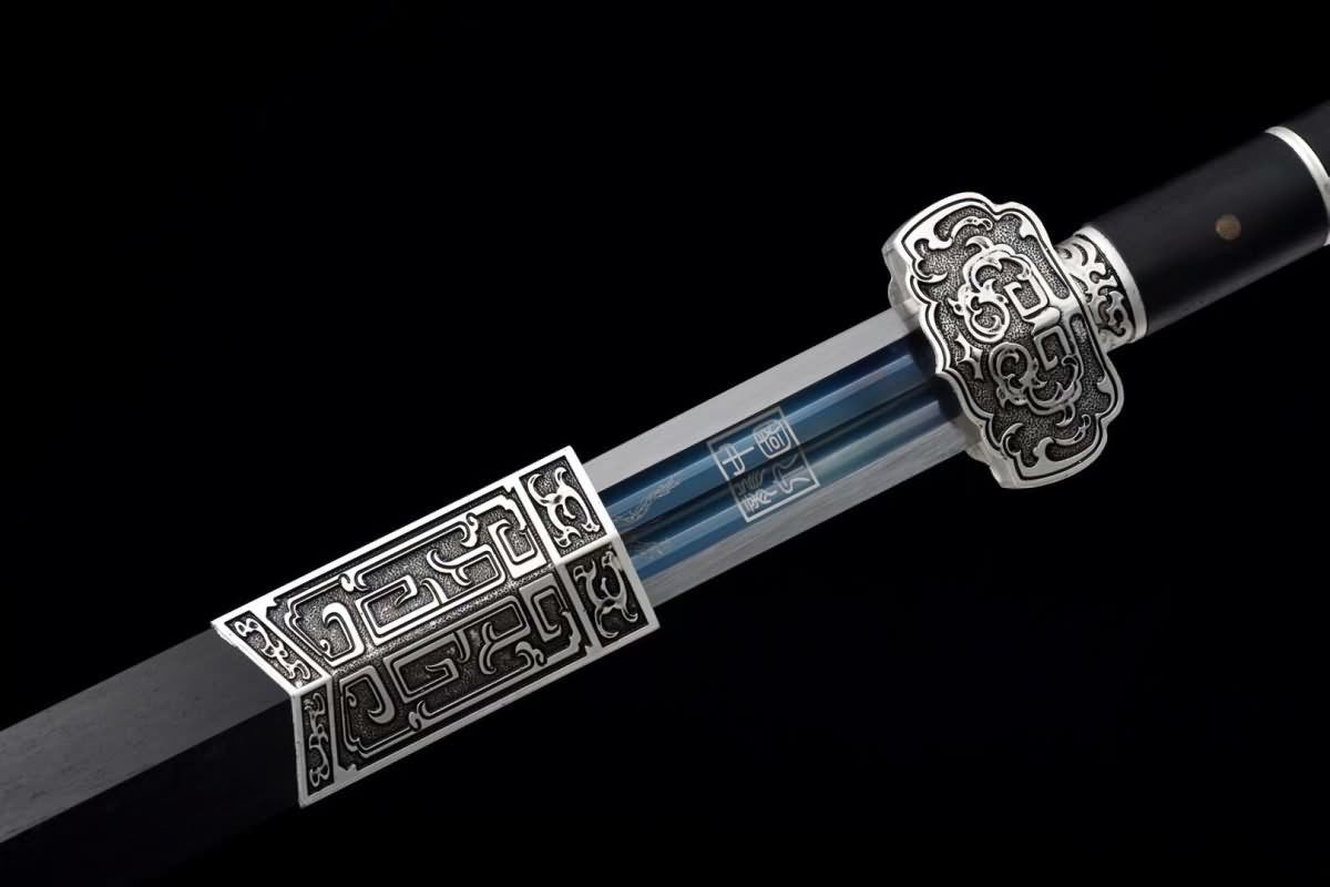 Hand Forged Ruyi jian,High carbon blue blade,Alloy fittings,Sword（1045 Carbon Steel）