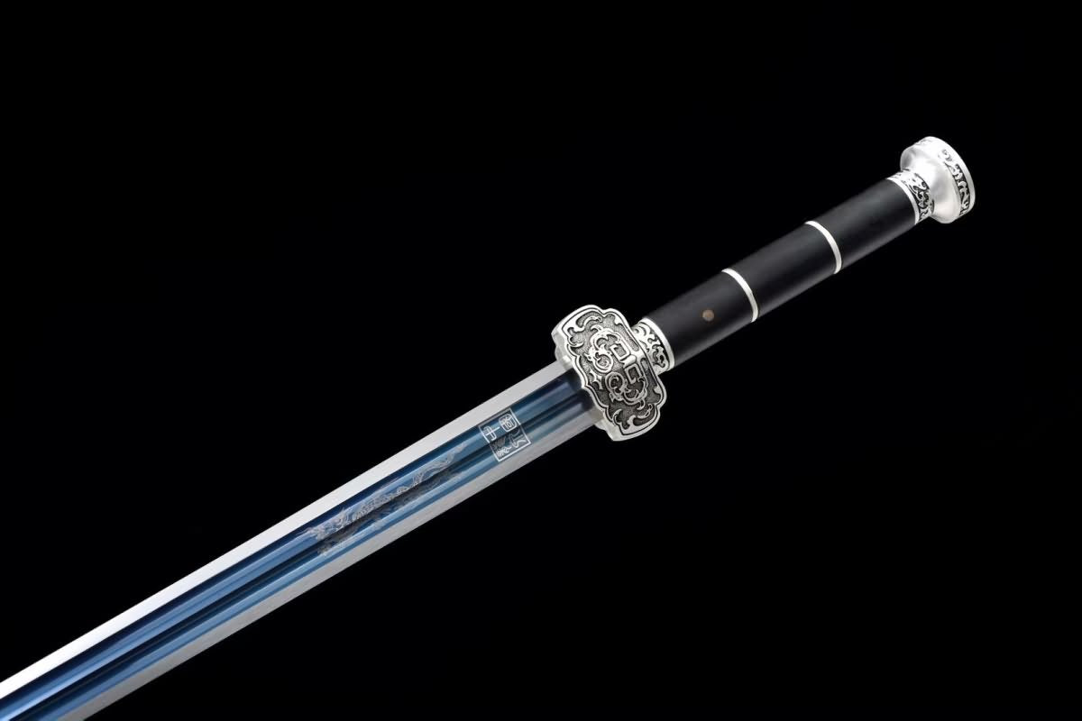 Hand Forged Ruyi jian,High carbon blue blade,Alloy fittings,Sword（1045 Carbon Steel）