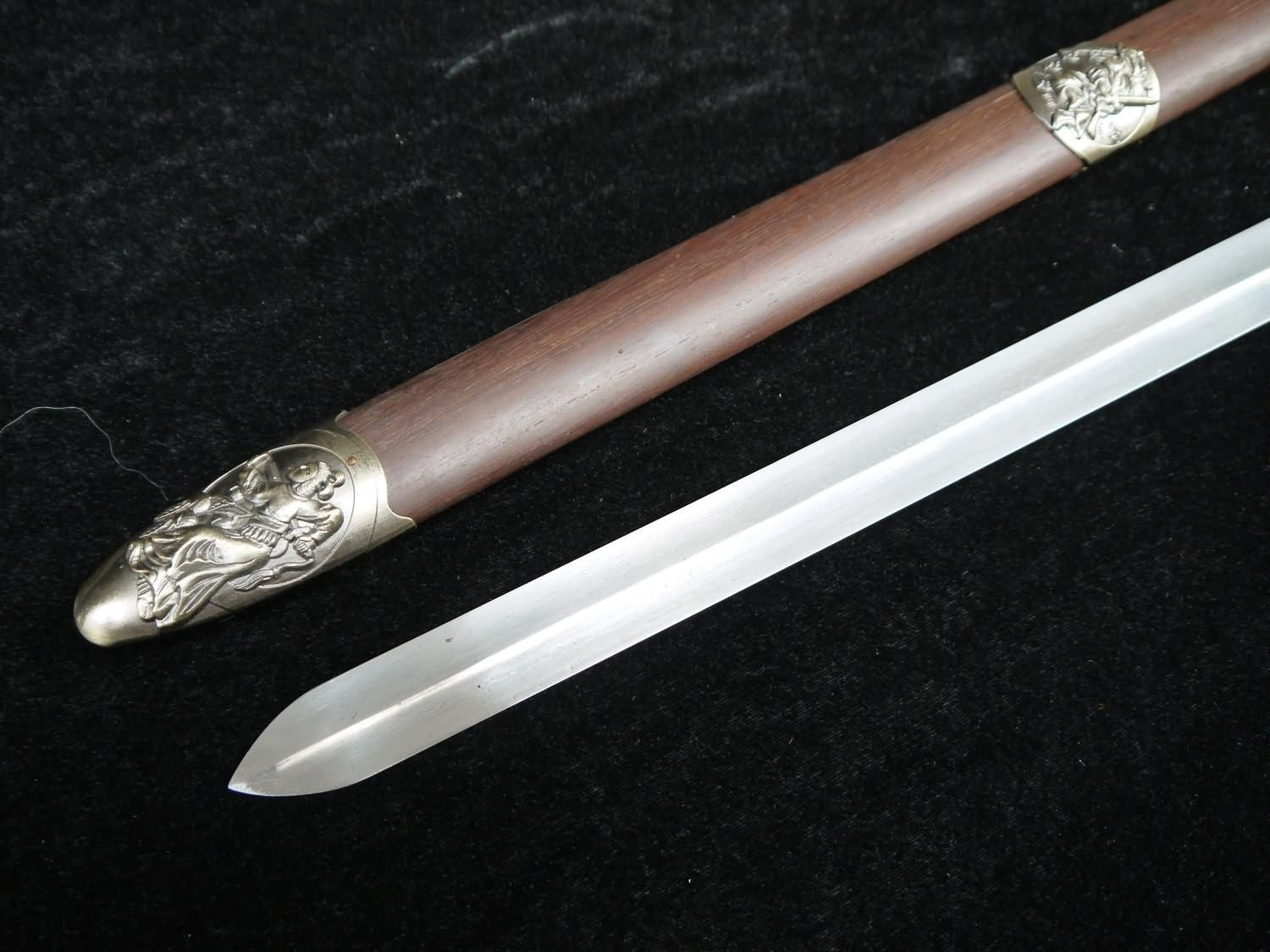 Training sword,Taiji jian,Pattern steel,Rosewood scabbard,Alloy fittings - Chinese sword shop