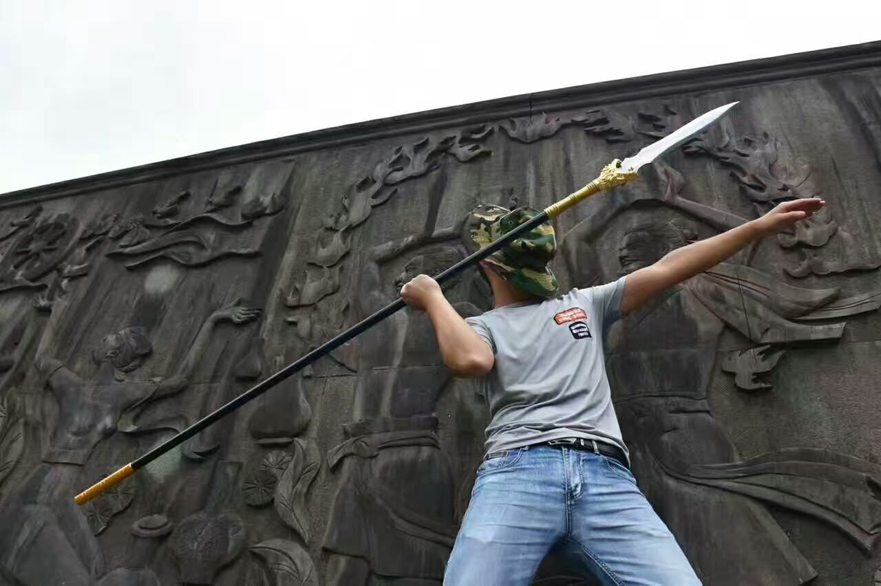 Dragon spear,lance,High manganese steel Spearhead,Stainless steel rod,Length 82 inch - Chinese sword shop