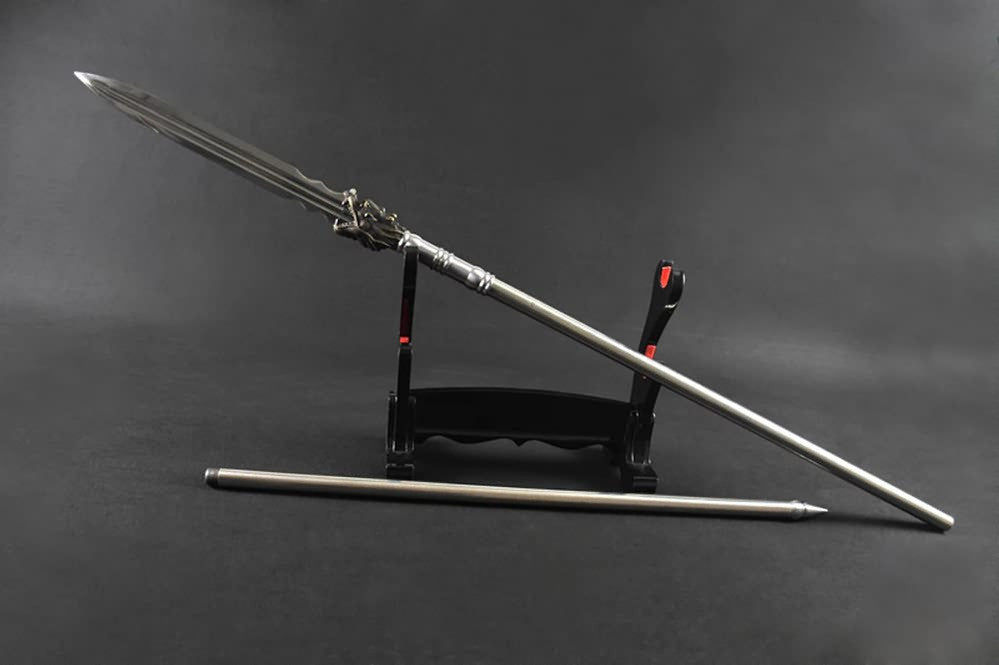 Spear/Dragon lance/High manganese steel Spearhead,Stainless steel rod - Chinese sword shop