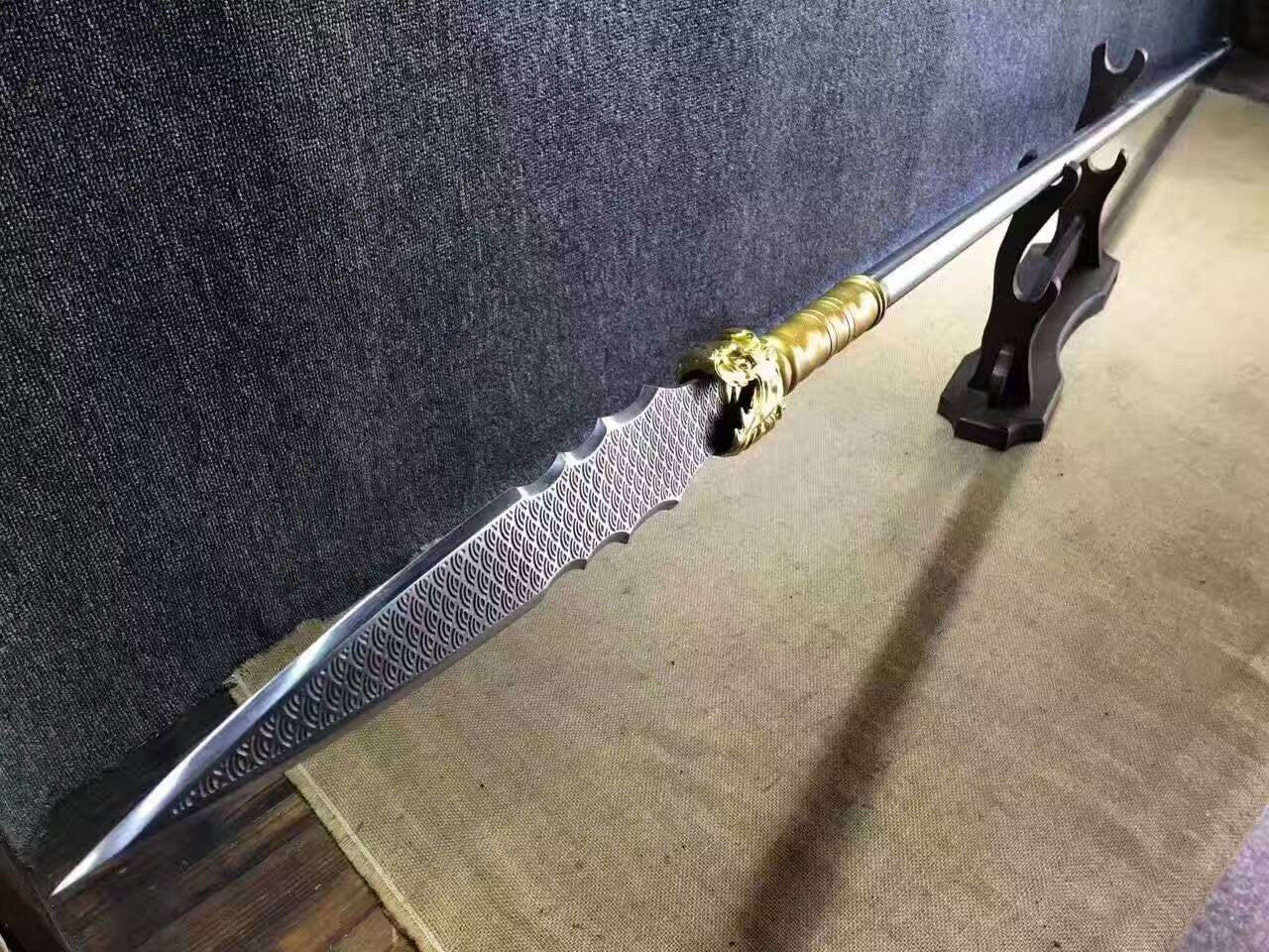 Chinese lance,Overlord Spear,High manganese steel Spearhead,Stainless steel rod - Chinese sword shop
