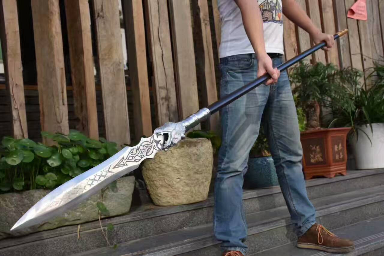 Dragon lance spear High carbon steel Spearhead,Stainless steel rod - Chinese sword shop