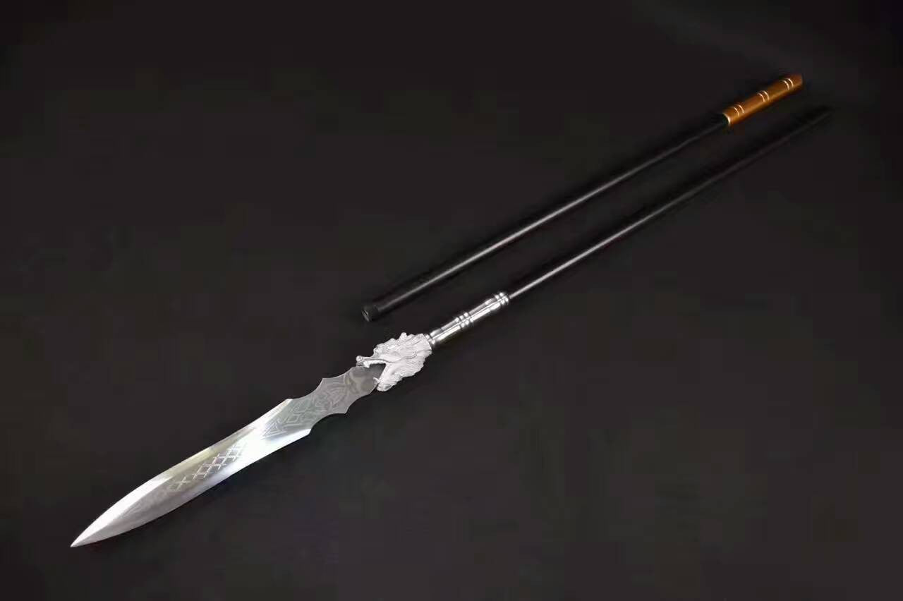 Dragon lance spear High carbon steel Spearhead,Stainless steel rod - Chinese sword shop