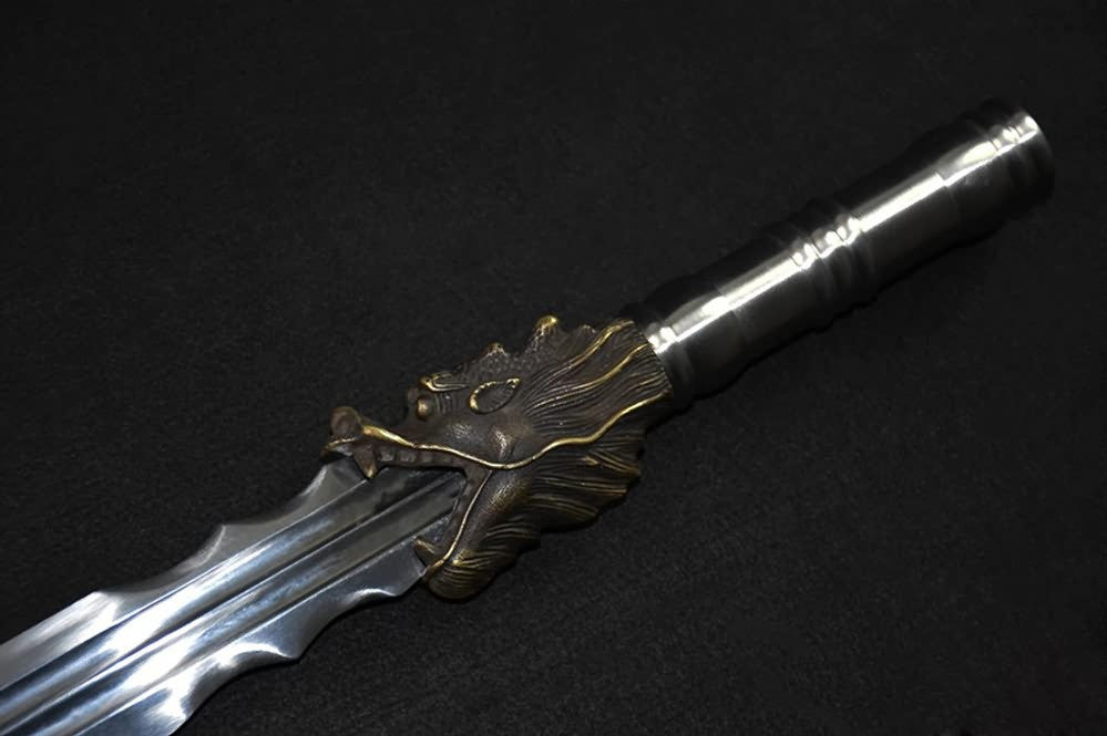 Spear/Dragon lance/High manganese steel Spearhead,Stainless steel rod - Chinese sword shop