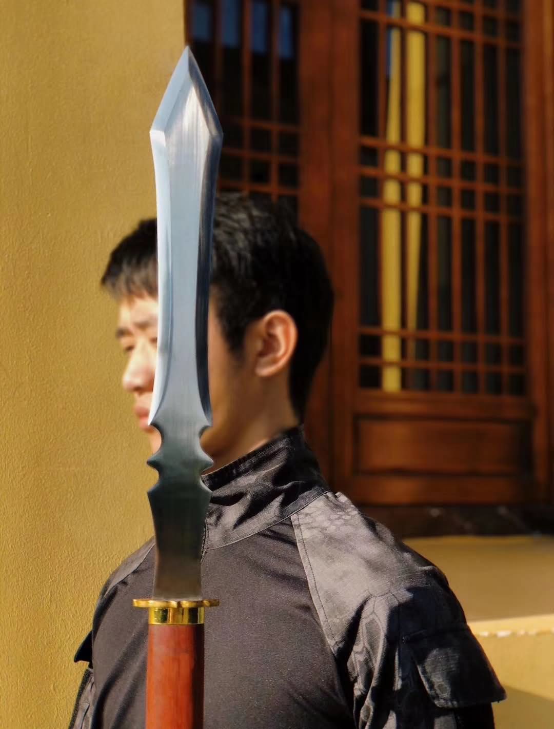 Red-tasselled spear,High carbon steel,Redwood rod - Chinese sword shop