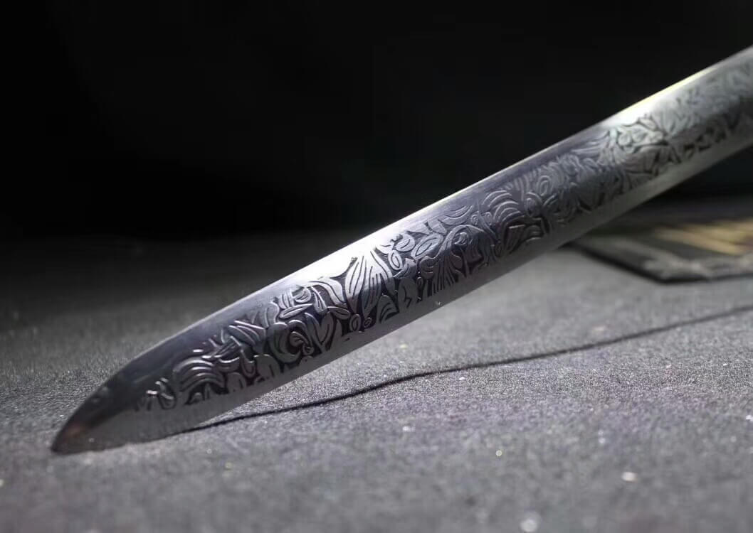 Tang jian,High carbon steel blade,Black scabbard,Alloy fitting - Chinese sword shop