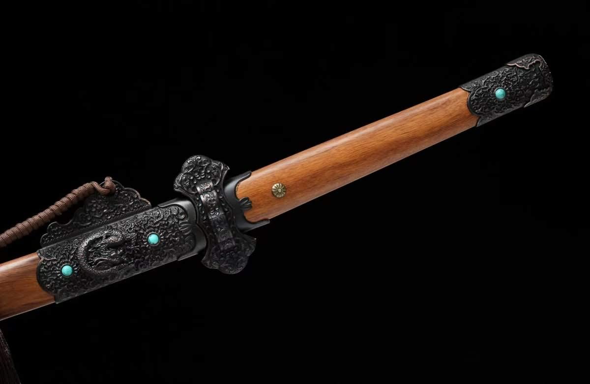 Tang dao Sword Real,Hand Forged(High Carbon Steel Blades,Rosewood Scabbard