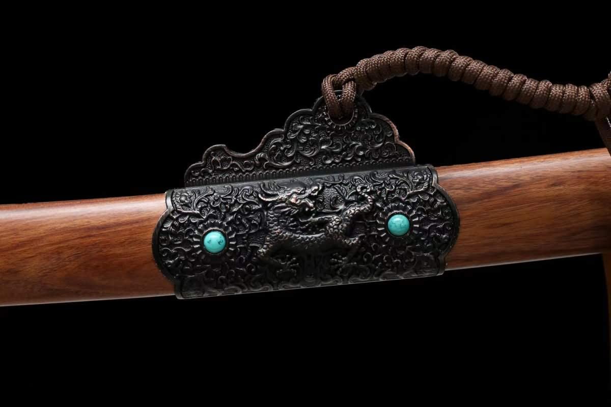Tang dao Sword Real,Hand Forged(High Carbon Steel Blades,Rosewood Scabbard