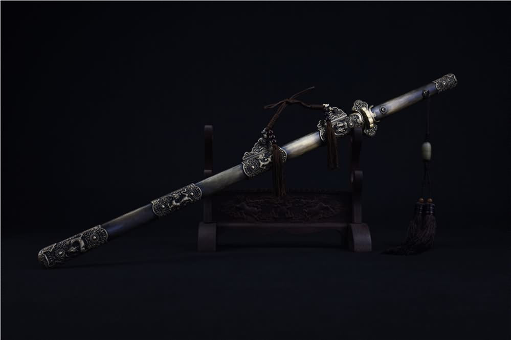 Tang dao sword(Damascus steel blade,Brass scabbard)Full tang - Chinese sword shop