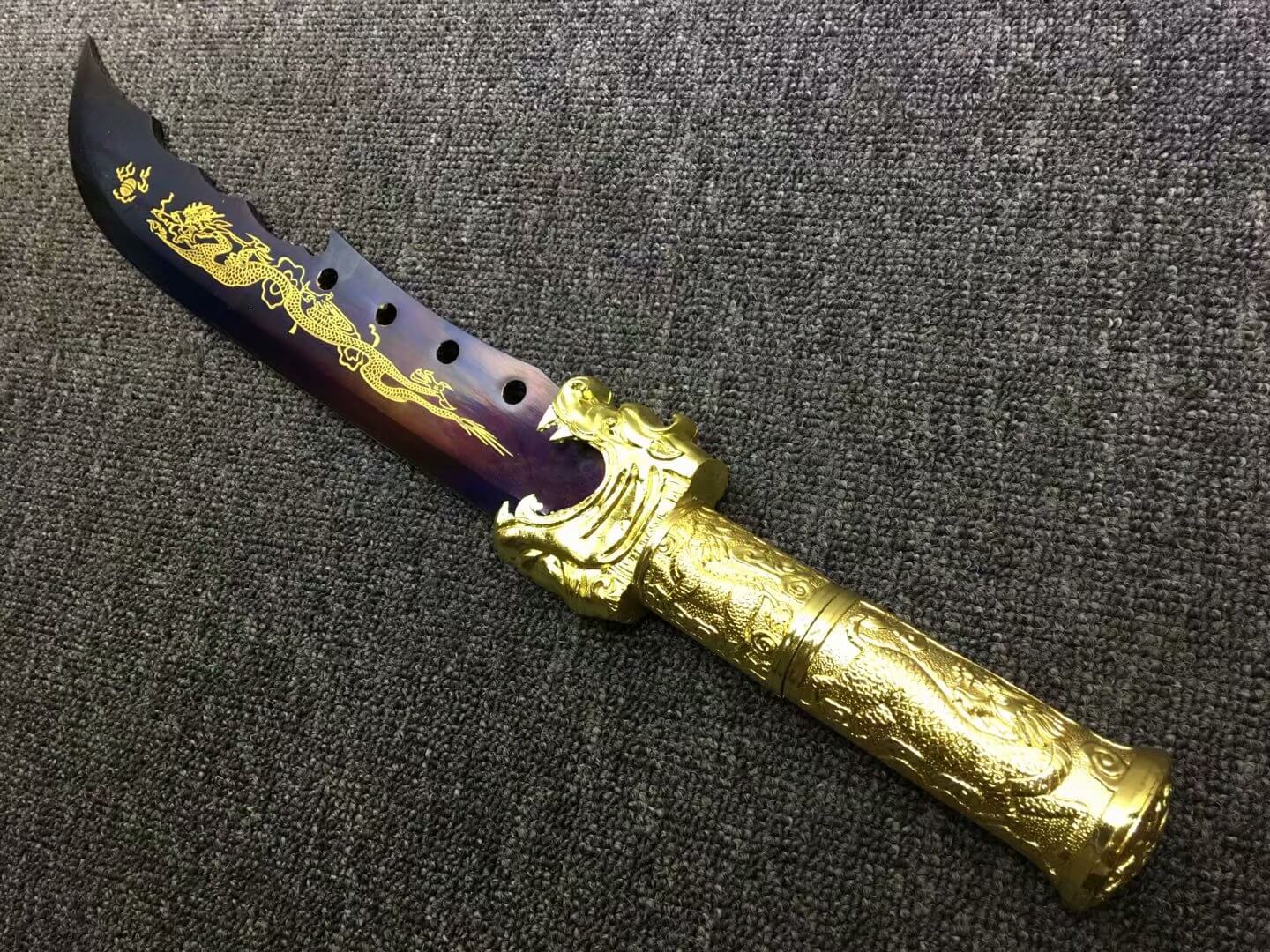 Single hand GuanDao,High carbon steel blade,Leather scabbard - Chinese sword shop