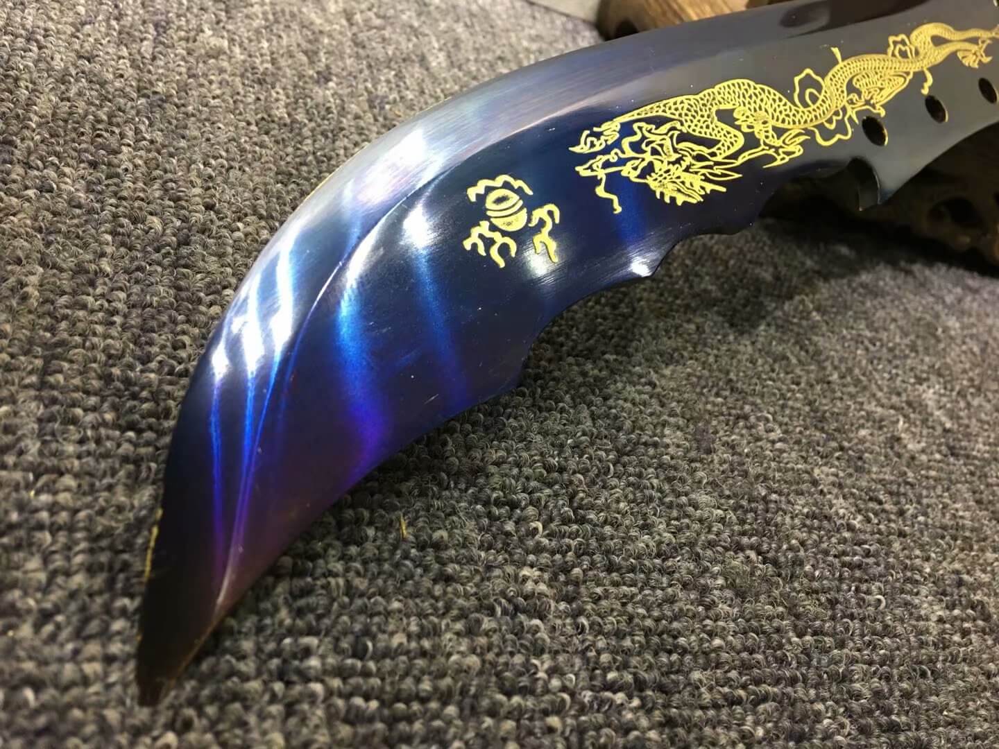 Single hand GuanDao,High carbon steel blade,Leather scabbard - Chinese sword shop